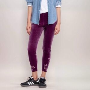 Purple Velvet stretchy Johnny Was Tonal Legging-Cassia Size XS-NWT